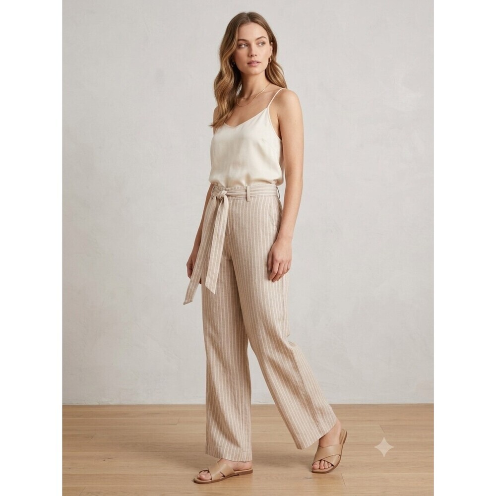 NWT Linen Blend Pants Boho Coastal Cottagecore Vacation - Size M